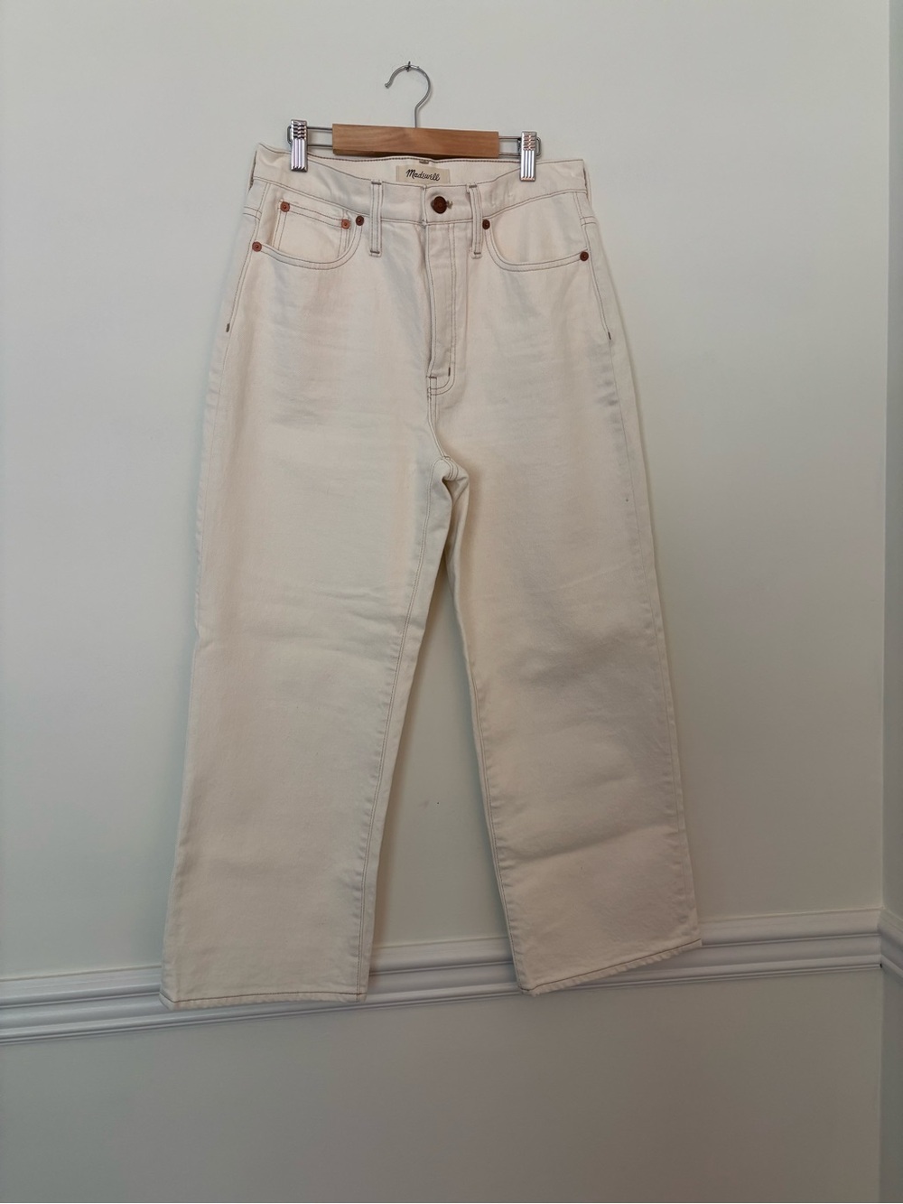 Madewell Cream Straight-Leg Women's Jeans
